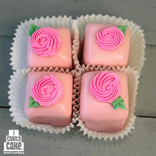 Valentine's Strawberry Petit Fours by I Canita Cake